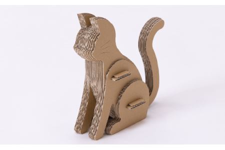 No.225 段ボール製工作キット　動物シリーズ　ネコ
