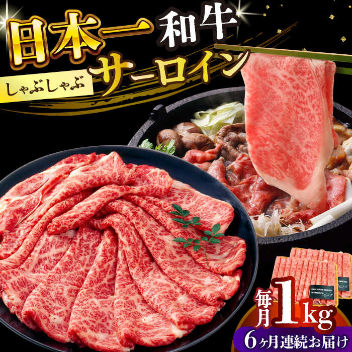 【ふるさと納税】【全6回定期便】【厳選部位】【A4〜A5】長崎和牛サーロインしゃぶしゃぶすき焼き用　1kg（500g×2p）【株式会社 MEAT PLUS】[DBS107]