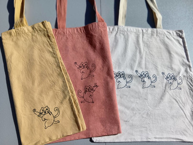 陶土バッグ １点【カラー：朱泥】トートバッグ 鞄 カバン 知多木綿 雑貨 ファッション 可愛い オシャレ 猫 ねこ 土 常滑の土 愛知県 常滑市