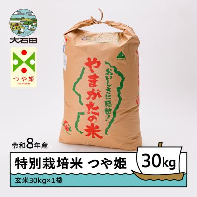 ふるさと納税 大石田町 【2027年3月上旬発送】 新米 米 つや姫 30kg 玄米 令和8年産 特別栽培米