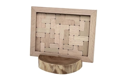 木工職人が仕上げた木の知育＆インテリアキット　親子で工作　そうぞうパズル　A5サイズ [№5385-1225]