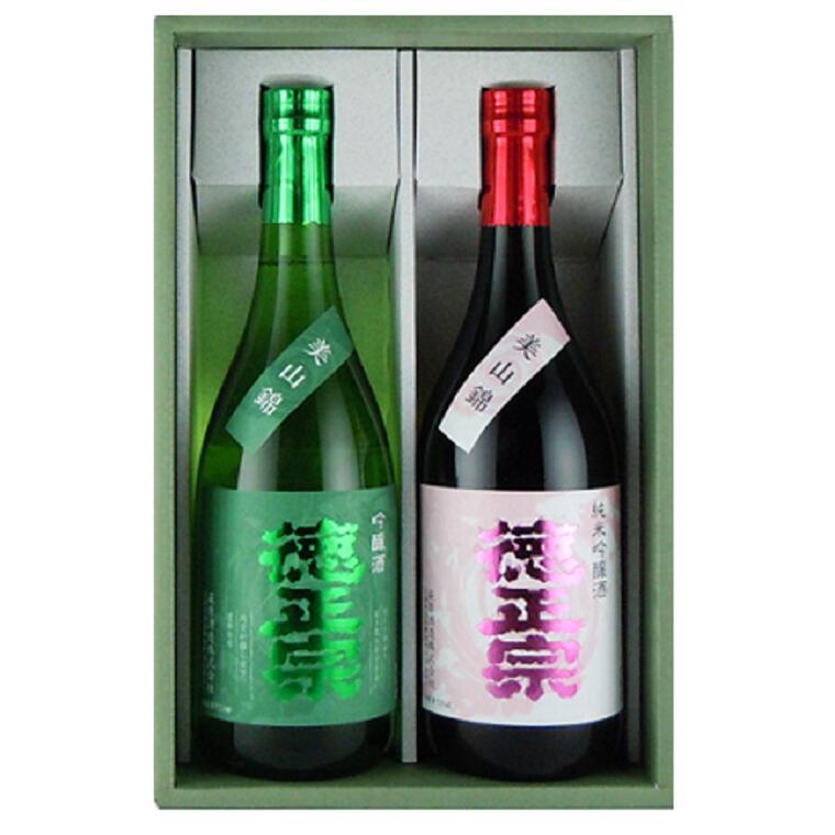 【ふるさと納税】美山錦使用 日本酒 徳正宗吟醸＆純米吟醸飲み比べセット(720ml×2本）｜清酒 地酒 四合瓶 茨城県産