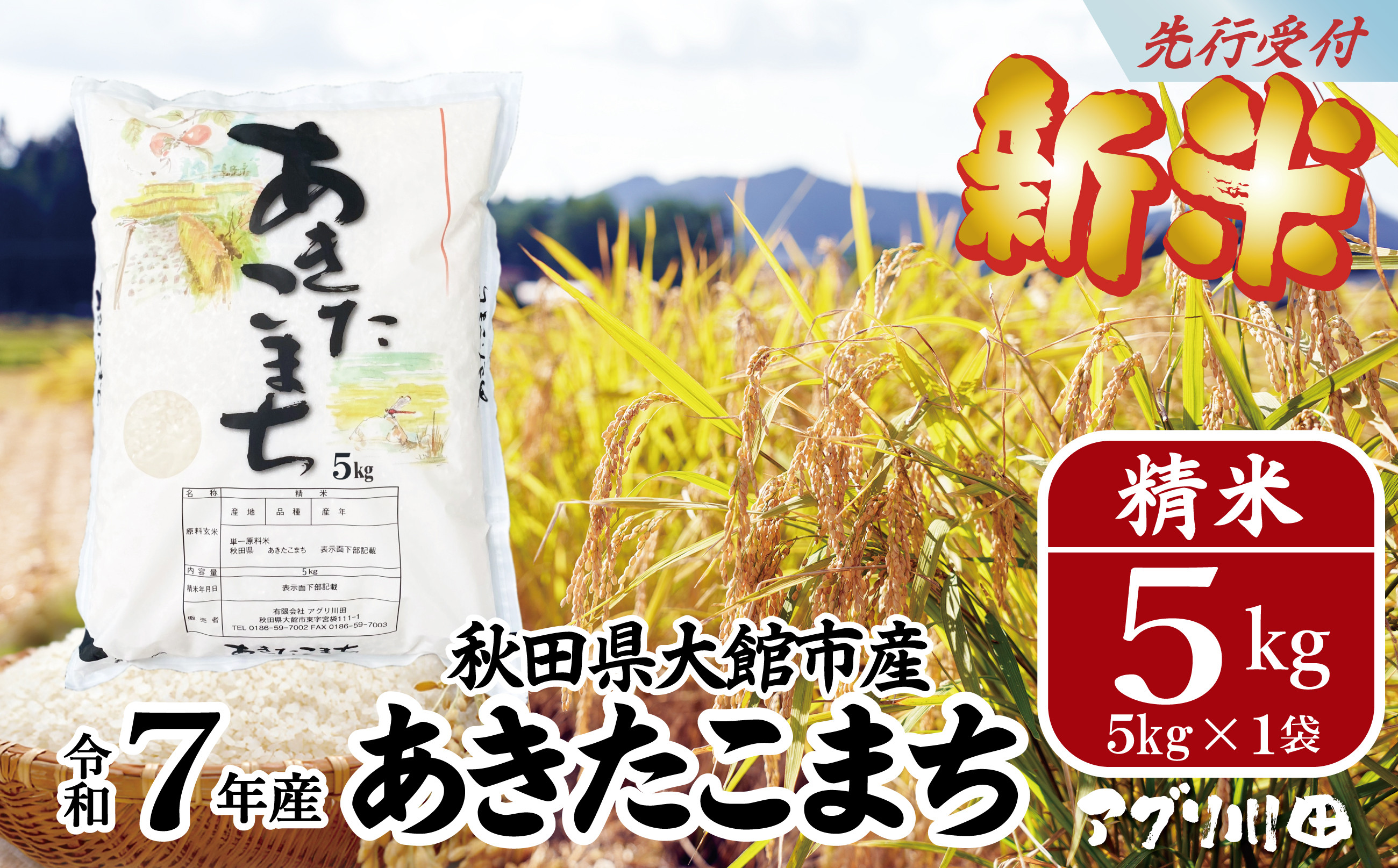 
            新米先行受付！【令和7年産】ホタルが舞う清らかな環境で育った「あきたこまち」5kg(5kg×1袋) 75P3002
          