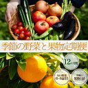 【ふるさと納税】楽天限定 季節の野菜と果物定期便 12ヶ月 7〜9品 野菜 果物 フルーツセット 大容量 大満足 レシピ付き 旬 フルーツ 定期便 お楽しみ 詰め合わせ 春 夏 秋 冬 おまかせ ギフト セット 新鮮 やさい 産地直送 直売所 伊豆 南伊豆町 送料無料 湯の花