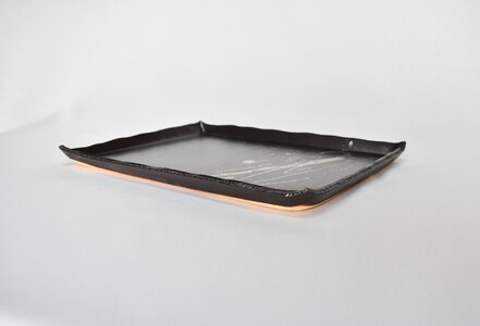 萩焼　銀彩ブラックプレートセット｜HGH00020