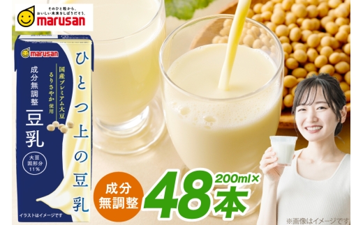 豆乳 成分無調整 200ml 24本セット 2ケース 計48本 [マルサンアイ 愛知県 岡崎市 ok23bzw840007] ひとつ上の豆乳 飲料 紙パック お手軽 栄養豊富 パック イソフラボン
