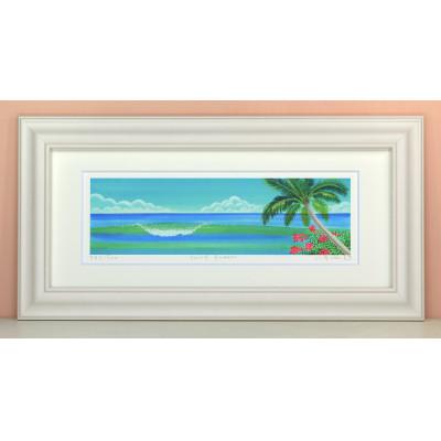 ふるさと納税 川口市 栗乃木ハルミ版画額装品「surf green」