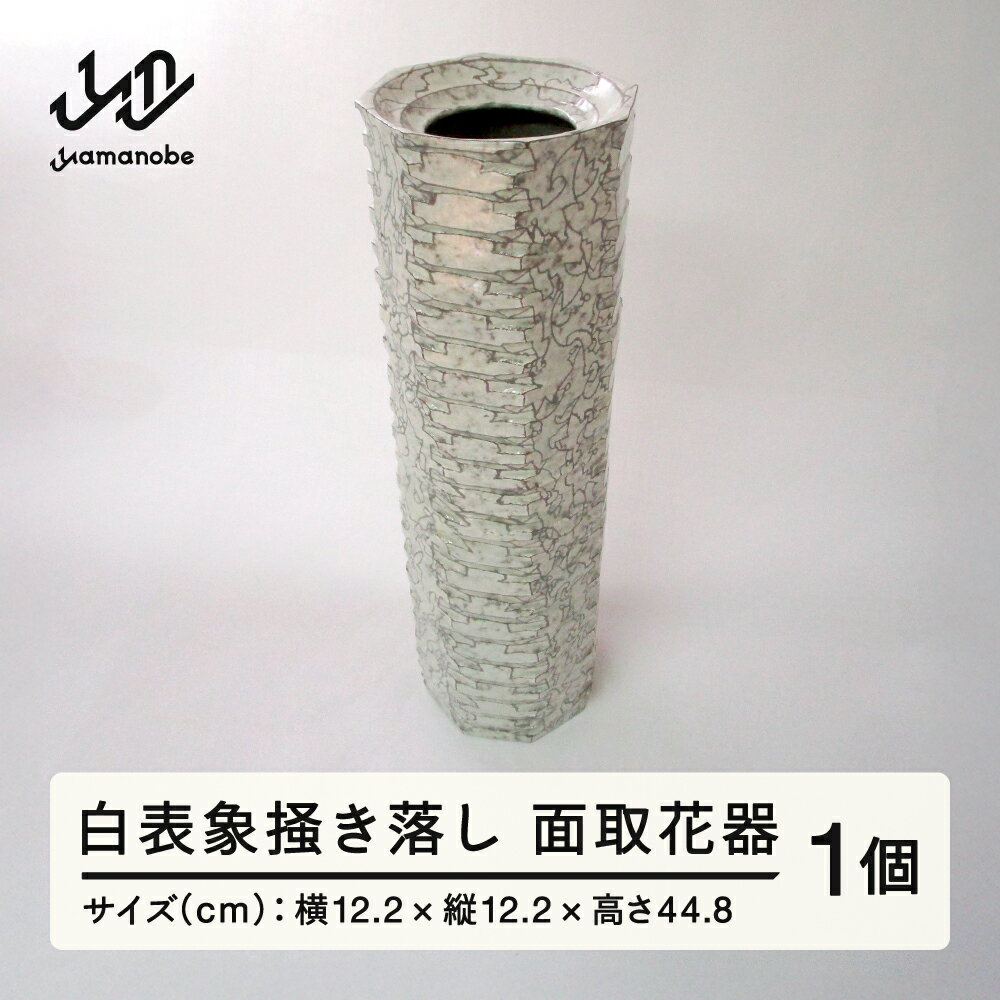 【ふるさと納税】 白表象掻き落し面取花器 陶芸 陶器 おしゃれ 工芸品 民芸品 送料無料 oo-tokkx