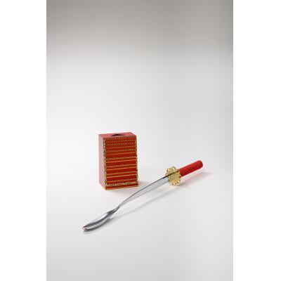 ふるさと納税 越谷市 甲冑刀　靴べら(赤)