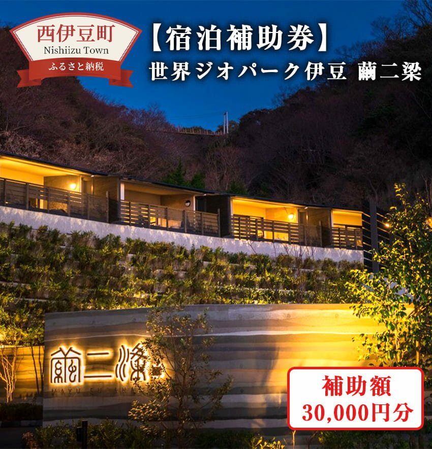 【ふるさと納税】世界ジオパーク伊豆　繭二梁「 宿泊補助券 30,000円分 」 宿泊 宿泊券 ホテル 旅館 温泉 旅行 旅行券 観光 トラベル チケット
