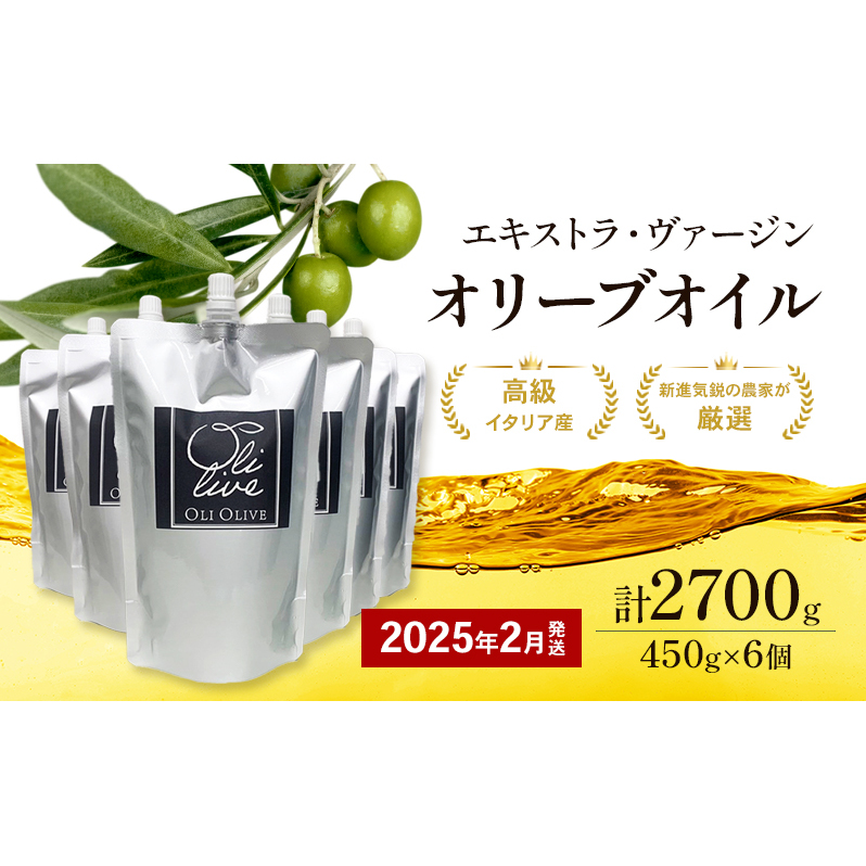 【受賞農家が選出】 高級イタリア産 エキストラ・ヴァージン・オリーブオイル 450g×6個【2025年2月より順次発送】