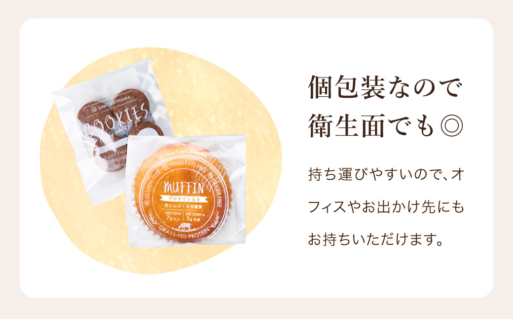 グルテンフリー 低糖質スイーツ お試しセット クッキー5種 マフィン8種 / スイーツ マフィン 焼き菓子 詰め合わせ 朝食 お菓子 焼菓子 糖質オフ ダイエット 個包装 ギフト（小麦粉・砂糖・トラン