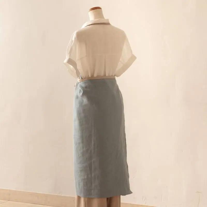 エプロン lithuania linen Apron／リトアニアリネン グリーン
