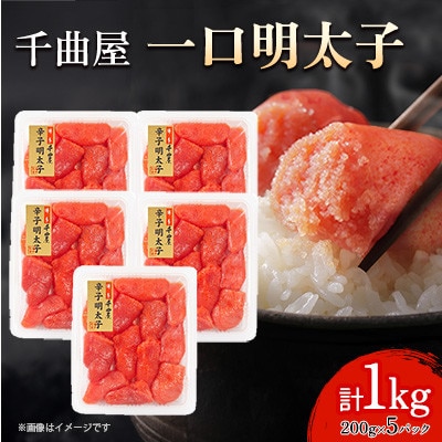 小分けがちょうど良い!千曲屋一口明太子200g×5パック計1000g!ご家庭用にもプレゼントにも!【配送不可地域：離島】