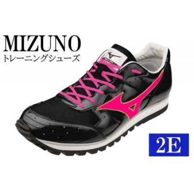 ふるさと納税 宍粟市 ミズノトレーニングシューズ　BUILT　TRAINER【ブラック×フラッシュピンク2E】AO42