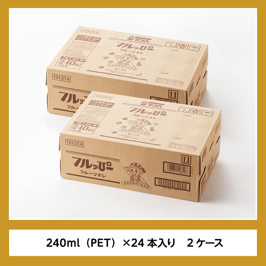 サンA フルッぴーフルーツオレ(PET) 240ml×48本 【 川南町 フルーツ 日向夏 キウイ ドリンク 】[C03044]