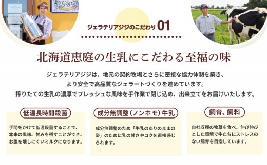 【定期便：全3回】ジェラテリアGigiのイタリアンジェラート6種(Gigiのおまかせ1種入り）【カップサイズ12個】 (牛乳、ピ