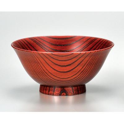 ふるさと納税 加賀市 山中塗 国産漆器 ごはん茶わん(化粧箱入)&lt;欅4.1飯茶椀　赤摺&gt;　SO-0328