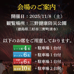 にし阿波 花火大会 花火 観覧席 4人 シート席 花火 花火 花火