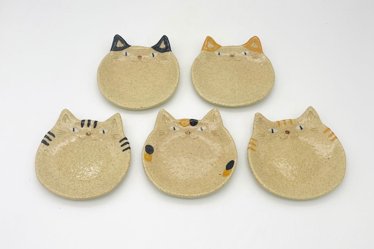 猫皿 スモールレギュラーサイズ 5枚セット【716】_HA0979