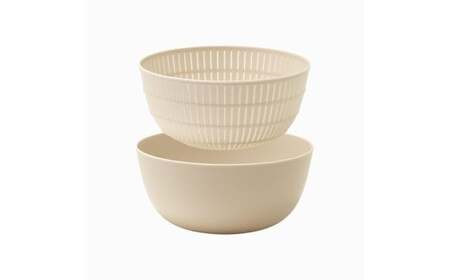 米とぎにも使える ザル ボウル ベージュ ／ キッチン用品 調理器具 耐熱 電子レンジ対応 食洗機対応 ライクイット like-it 奈良県 葛城市【like023-7】