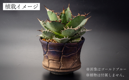 【美濃焼】匠の亀裂 プランター 4号サイズ エンボスブラック【角山製陶所】観葉植物 鉢植え プランター 多肉植物 雑貨 インテリア ガーデニング 陶器 黒 ブラック マット シック 大人 送料無料 [