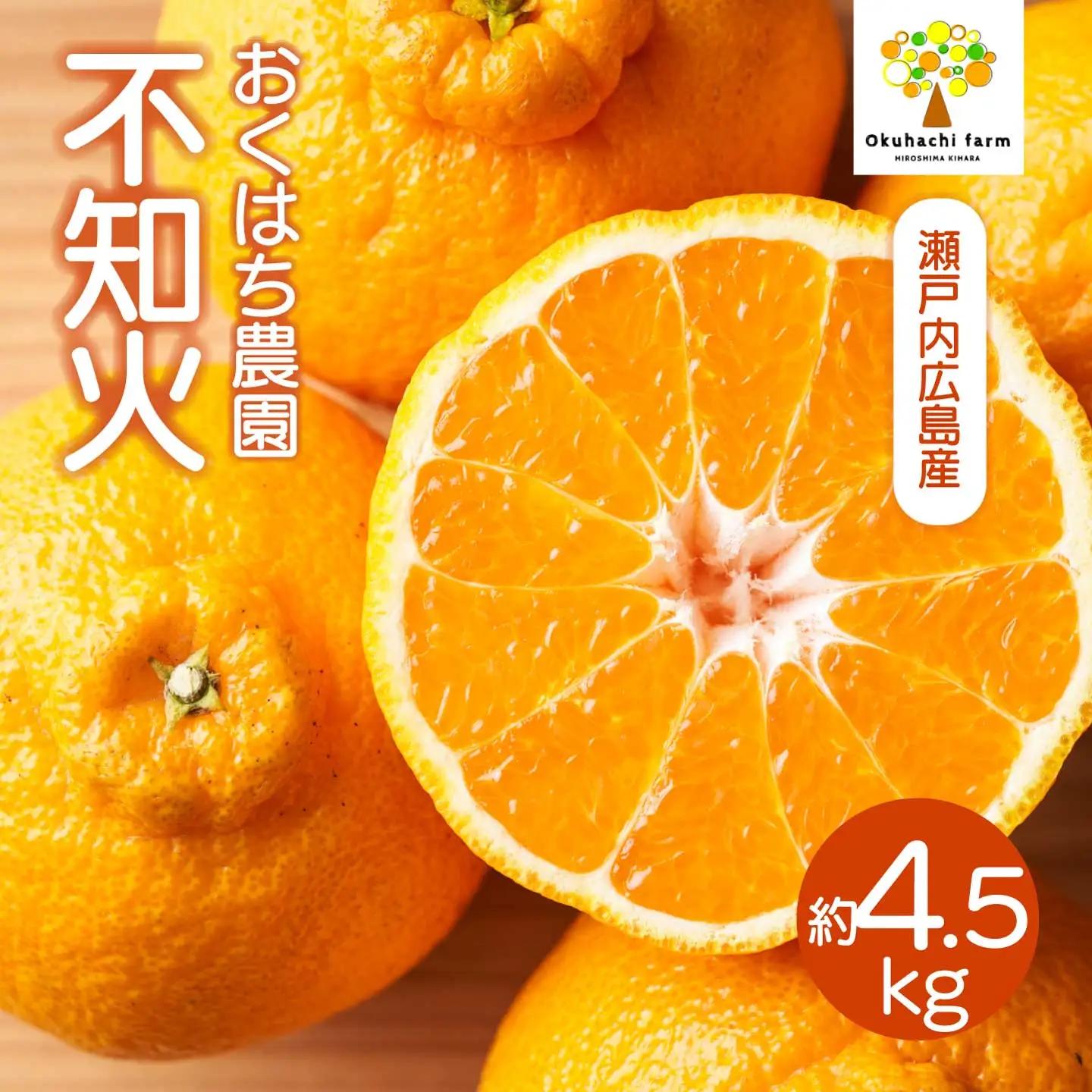 【おくはち農園】不知火（しらぬい） 4.5kg 《2027年3～4月発送予定》栽培期間中 防腐剤 ワックス 不使用 旬 柑橘 かんきつ フルーツ 果物 瀬戸内 166028