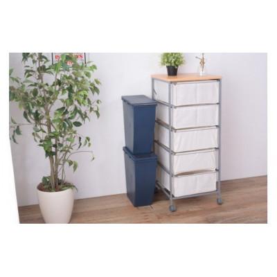 ふるさと納税 恵那市 スリムでシンプルなごみ箱　ダストボックス　2種セット　ネイビー |  | 03