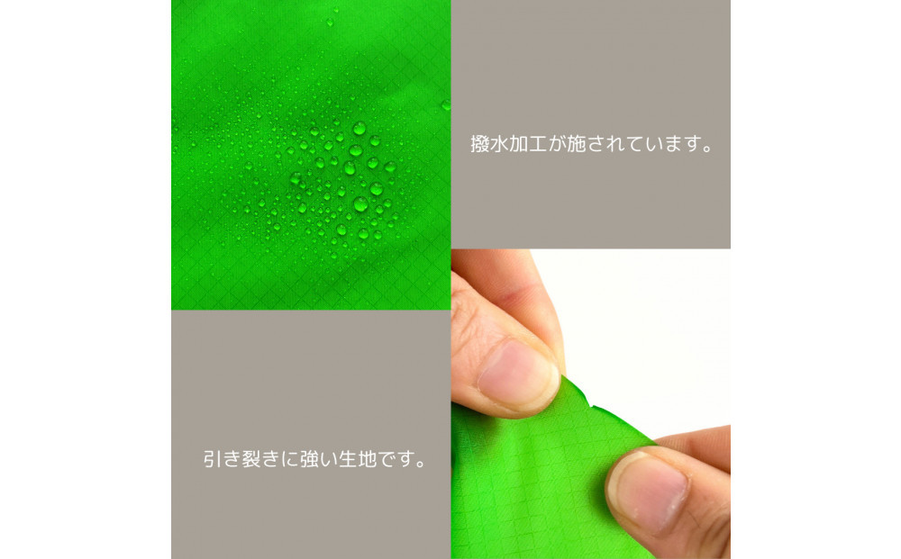 【Sサイズ・緑】ガバッと開く！撥水ナイロン上履き袋　シューズケース　着替え入れ