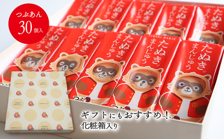西条銘菓「たぬきまんじゅう」つぶあん プレーン 30個入 化粧箱｜ 和菓子 饅頭 個包装