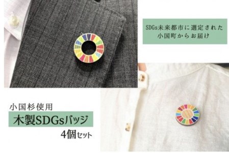 【小国町森林組合】阿蘇小国杉 SDGs ピンバッジ マグネット 計4個 小国杉 天然木 国産材 阿蘇 熊本 木製 サスティナブル アイコン 贈り物 ギフト プレゼント ノベルティにおすすめ 阿蘇小国杉のくらし