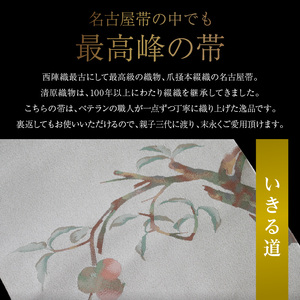 爪掻本綴織名古屋帯「いきる道」   最高級 1点物 綴織 織物 シルク 関東巻き 清原織物  西陣織最古 名古屋帯 AQ-0006_08