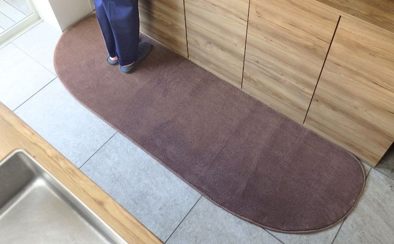 diw0238 北欧風キッチンマット ラグマットタイプ 65×210cm ゆりかご型 ココア 抗菌防臭 SEK 織人しきもの屋工房