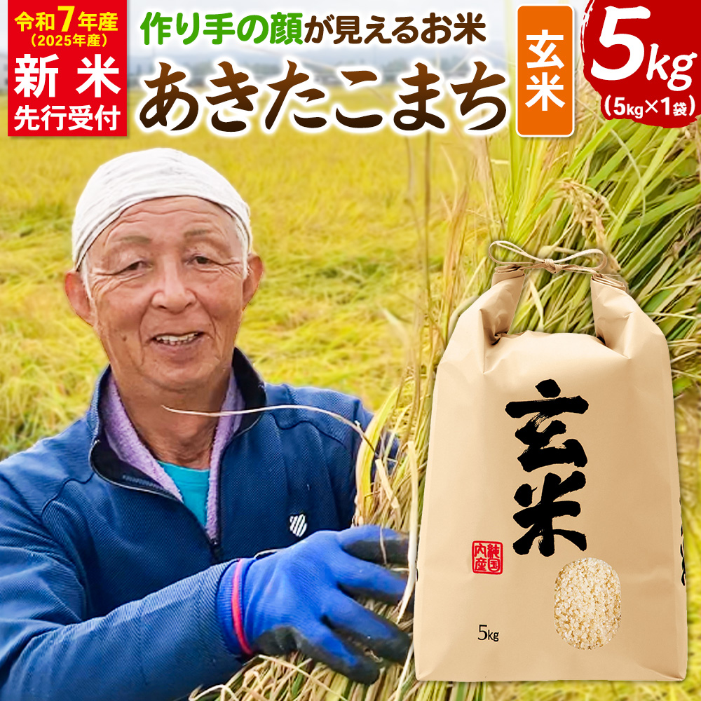 《令和7年産 新米受付》忠さん農園 作り手の顔が見えるお米 秋田県横手市産 あきたこまち 玄米 5kg