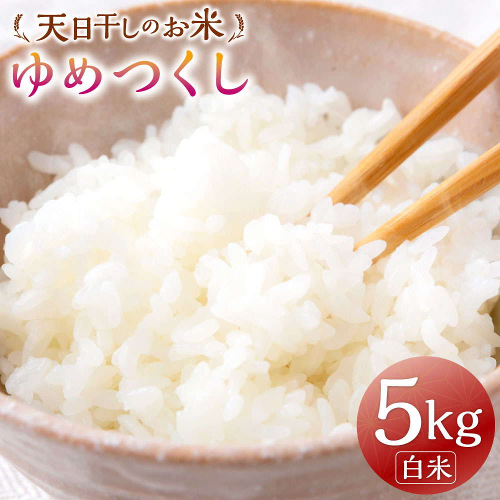 【ふるさと納税】【令和7年産】天日干しのお米 (ゆめつくし) 白米 5kg お米 米 コメ こめ 特別栽培米 エコ農産物認証 おにぎり 送料無料 福岡県 うきは市