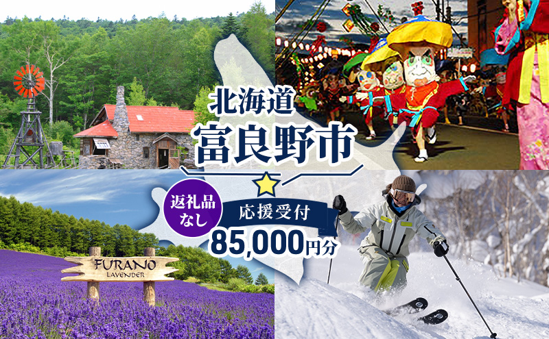 北海道 富良野市 寄附のみの応援受付 85,000円コース（返礼品なし 寄附のみ 85000円）