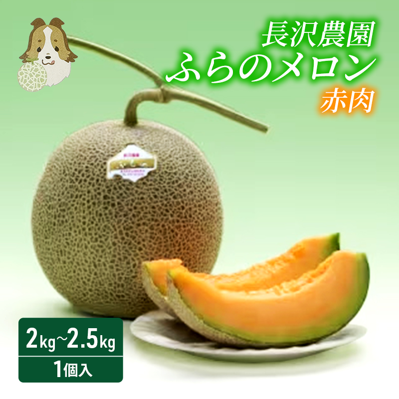 【先行受付  2026年発送】ふらのメロン 赤肉 大玉 ジャンボ 1玉入 (2kg～2.5kg) 北海道 富良野 メロン 夏 果物 フルーツ ギフト 長沢農園