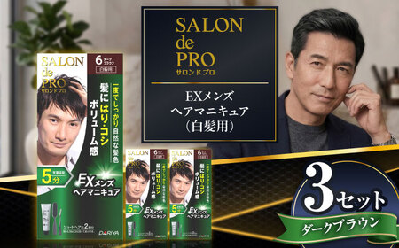 ダリヤ サロンドプロ EXメンズヘアマニキュア（白髪用） 3箱セット【ダークブラウン】 / 稲沢市 / 日興商事株式会社 [BMBK006-01]