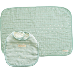 アンジェロラックス　６重ガーゼ スタイ＆ガーゼケットＳセット_袋入：ミントブルー【G0622】_1665665