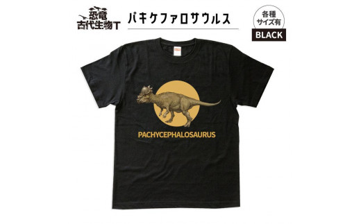 恐竜・古代生物Tシャツ　パキケファロサウルス 036　サイズ120（キッズ・ユニセックス）