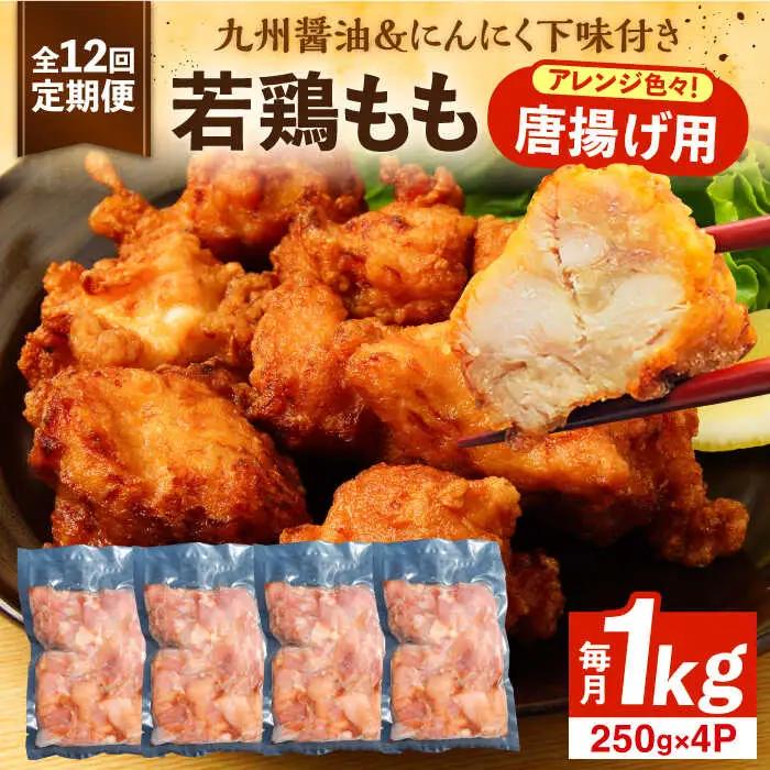 【全12回定期便】肉屋 若鶏 唐揚げ もも 1kg 小分け おかず 国産 鶏肉 VAJ015