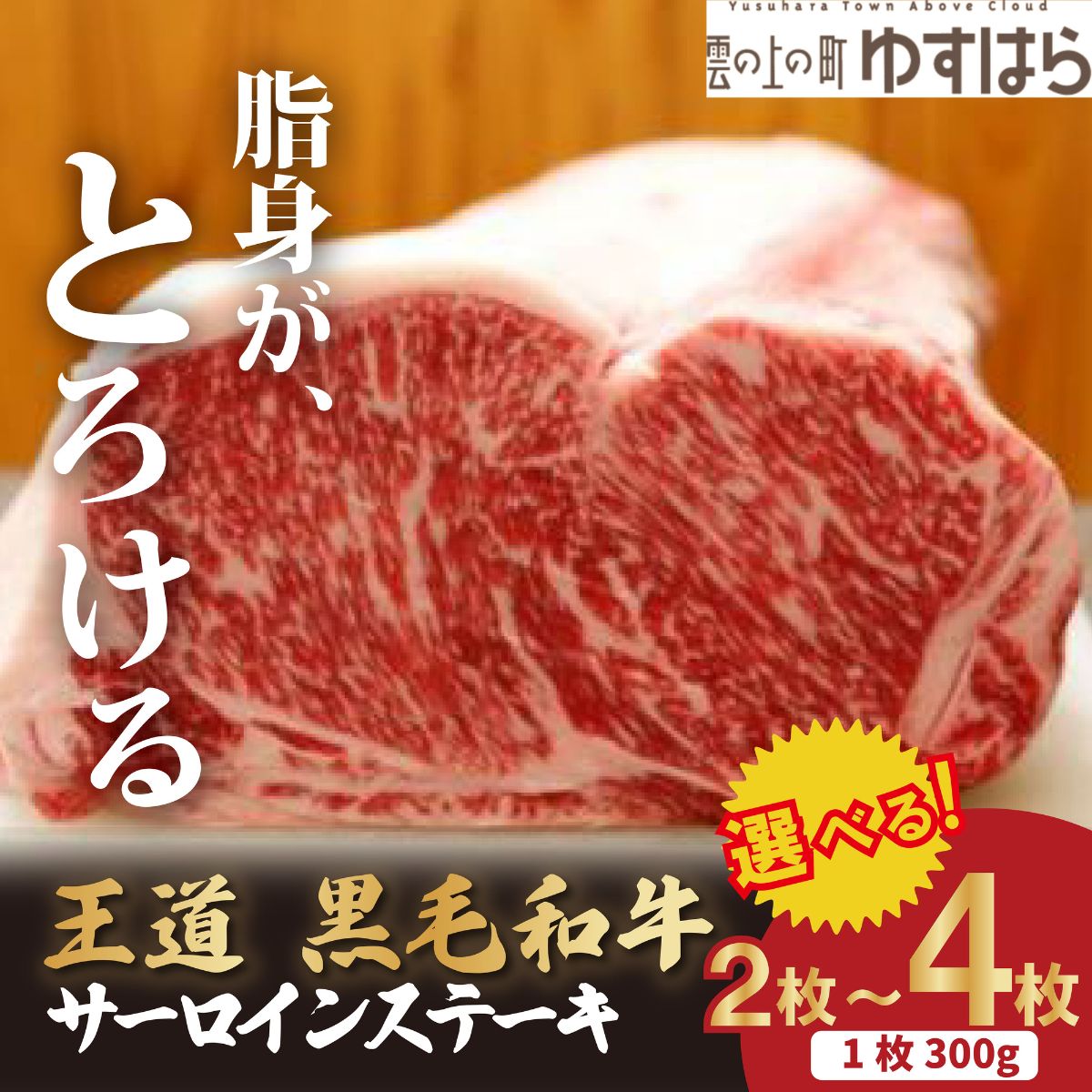 【ふるさと納税】低温でも脂身がとろける梼原町産黒毛和牛 王道サーロインステーキ（4枚）【GA03】ステーキ すてーき ステーキ肉 すてーき肉 牛肉 国産 高知県産 冷凍便