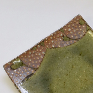 釉彩小角皿 2枚セット 和食器 陶芸品《受注制作》皿 角皿 正方形 プレート 取り皿 和食器 おすすめ おしゃれ 陶芸 手作り 陶器 陶芸作家