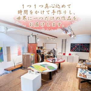 a782-07 和紙のキュービックイヤリング(萌葱色)【和紙ギャラリー】