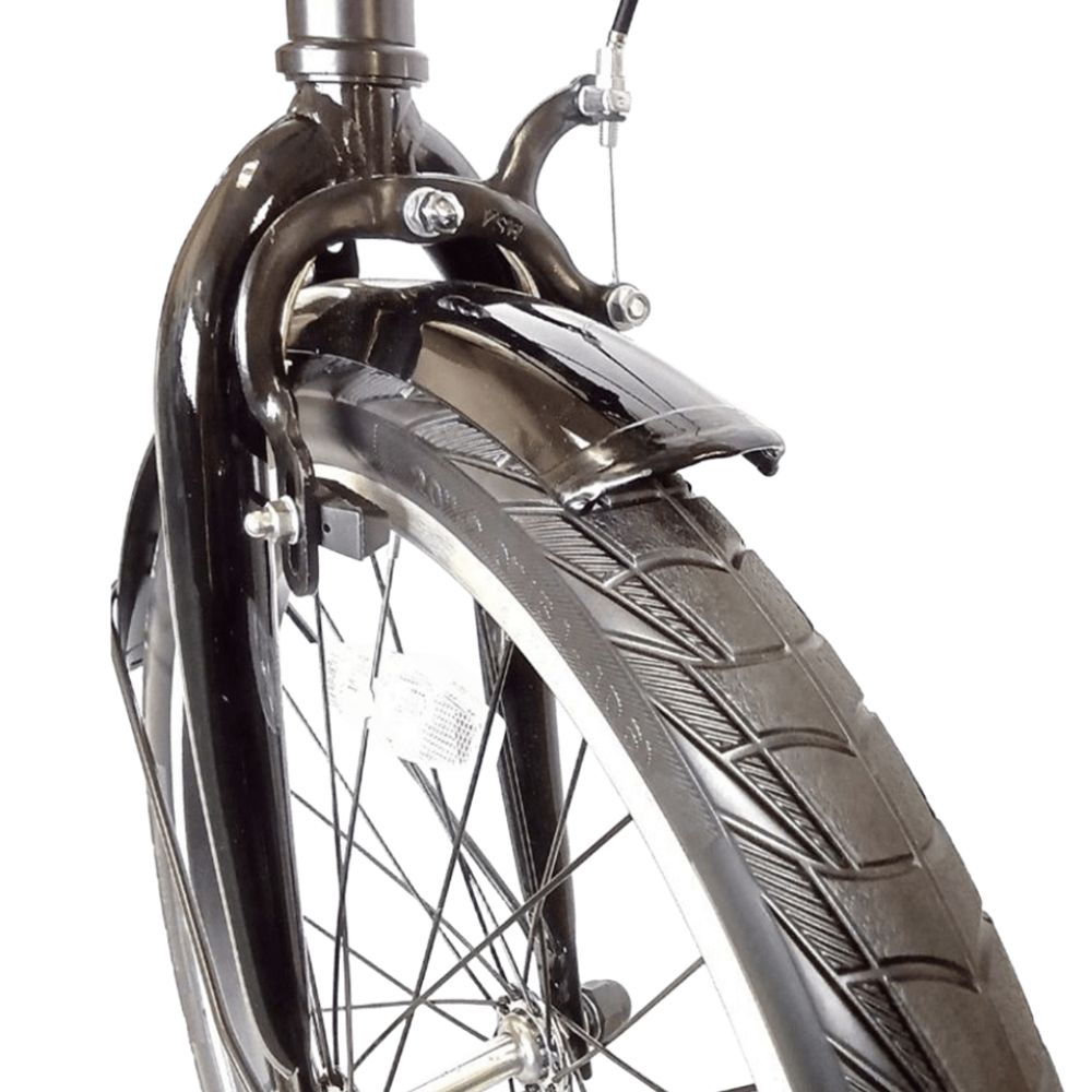 ノーパンク 折りたたみ自転車 MOVONA 20インチ ワイドタイヤ【Black (ブラック) 】SHIMANO6段変速 空気入れ不要 パンクしない フォールディングバイク　武田産業_イメージ2