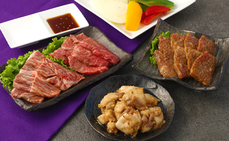 鹿児島 黒牛 焼肉 セット（ 4種 盛り ） 計約1.2kg 徳の塩 ・ ダイヤ セット 計約230g 総計約1.43kg 【セット】 天城町産 鹿児島育ち 黒毛和牛 和牛ロース 和牛カルビ 国産 鹿