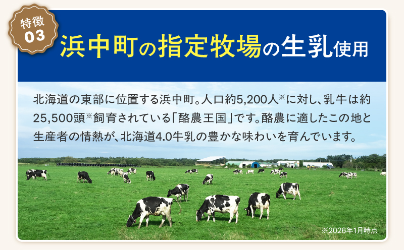 【毎週届く4回定期便】北海道4.0牛乳(1,000ml×2本)_H0026-106