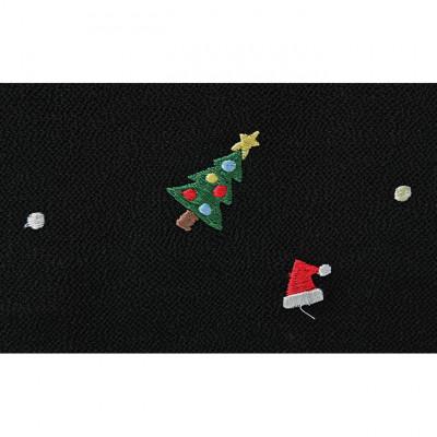ふるさと納税 伊丹市 帯揚げ　黒地　ちりめん　クリスマスの刺繍 [54030235] |  | 02