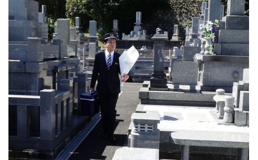 【浜田市内限定】お墓参り代行サービス（１回）仏花【造花】・写真入り報告書付き お墓参り 代行 代行サービス 報告書 付き お盆 お彼岸 【158_1380】