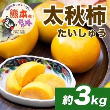 【先行予約】 熊本県産 高級柿 新触感 甘い 柿 太秋柿 約3kg(8～15玉)(益城町)【配送不可地域：離島】【1687212】